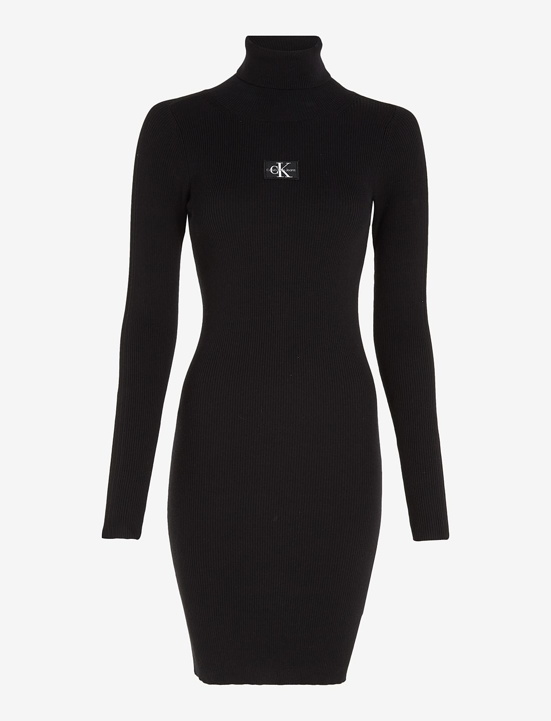 Calvin Klein Jeans Badge Roll Neck Sweater Dress - Short Dresses