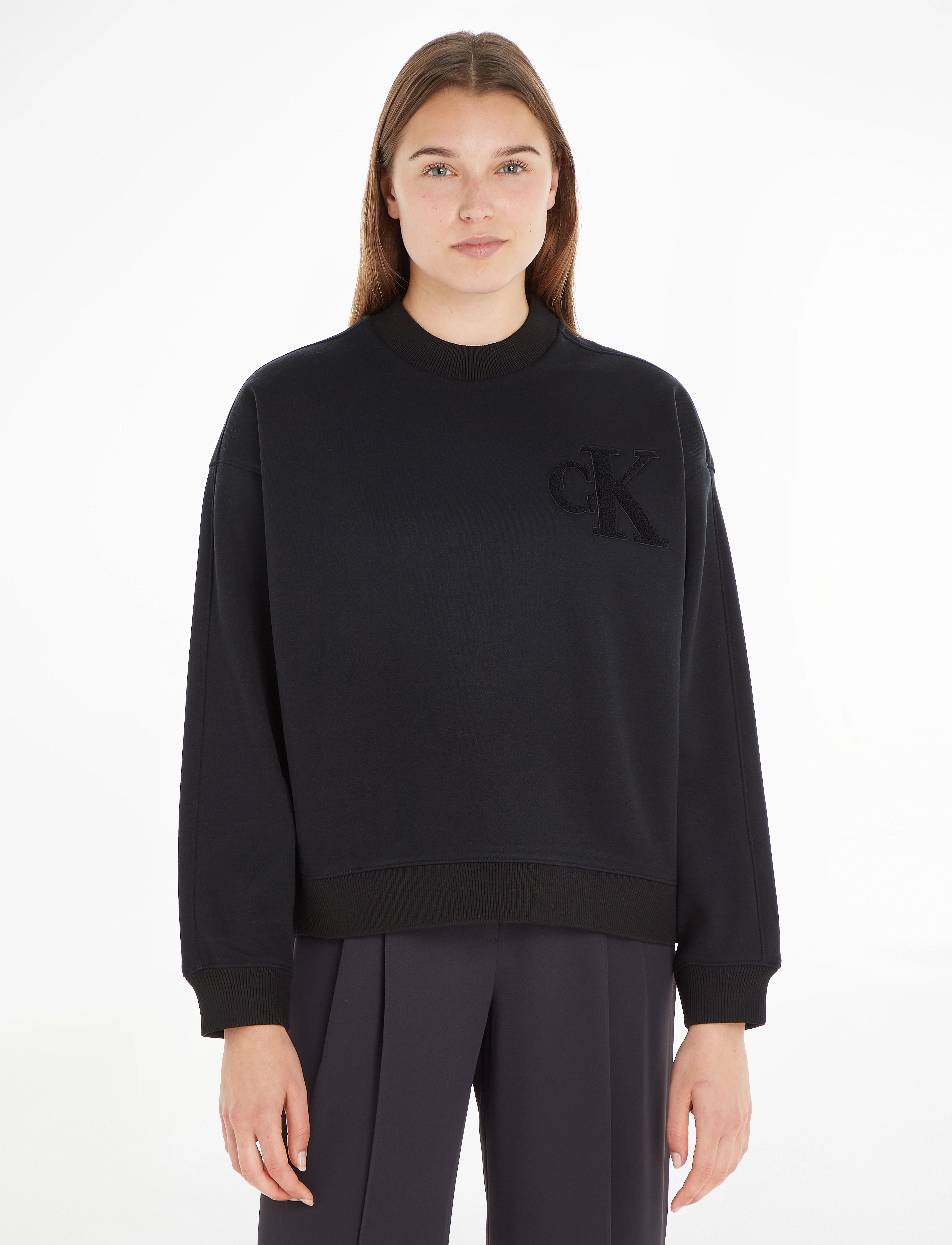 Calvin Klein Jeans - CHENILLE CK CREWNECK - ck black - 1