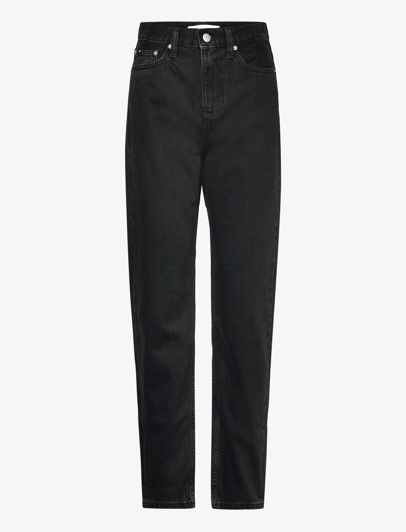 Calvin Klein Jeans - AUTHENTIC SLIM STRAIGHT - džinsa bikses ar taisnām starām - denim black - 0