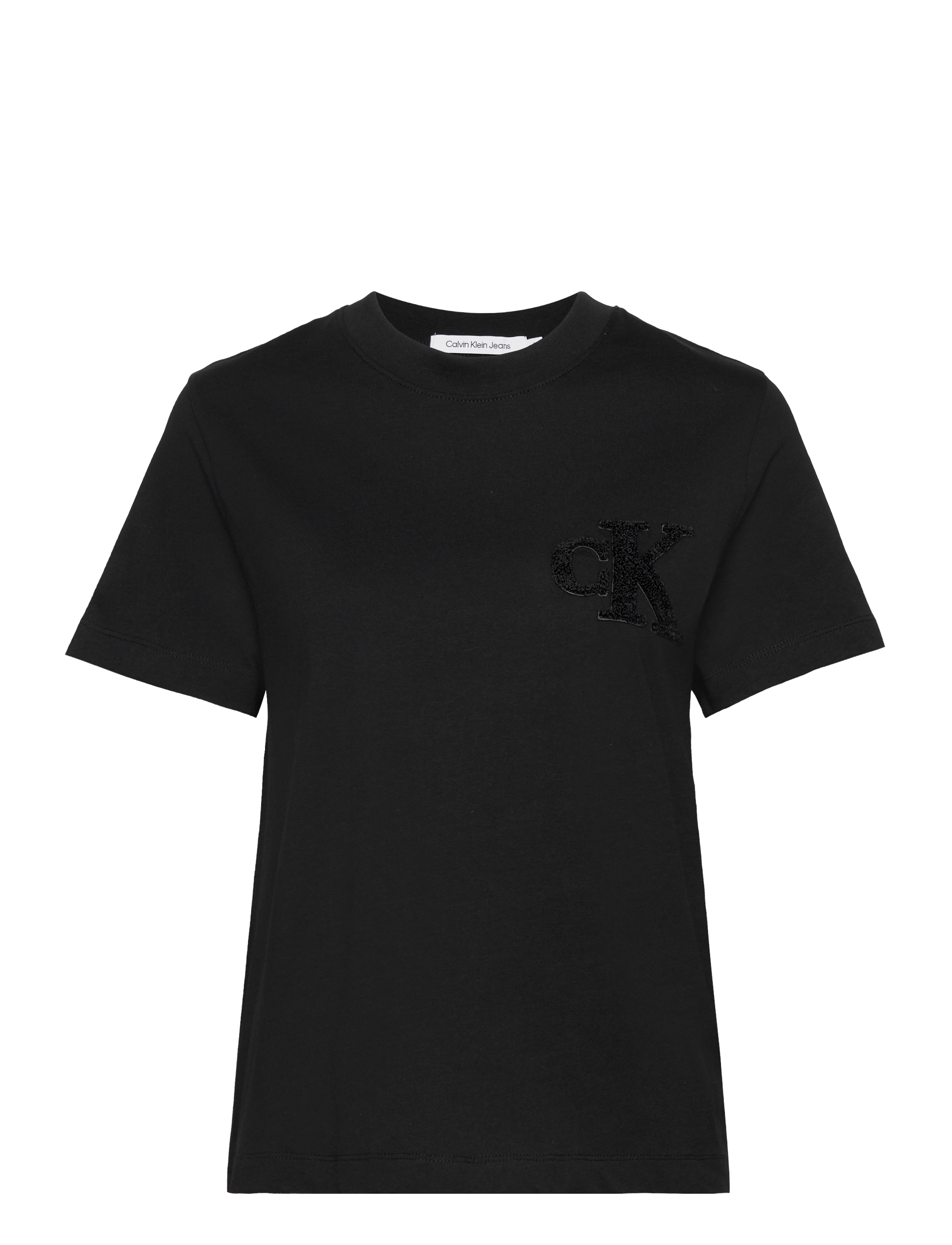 CHENILLE CK RELAXED TEE - CK BLACK