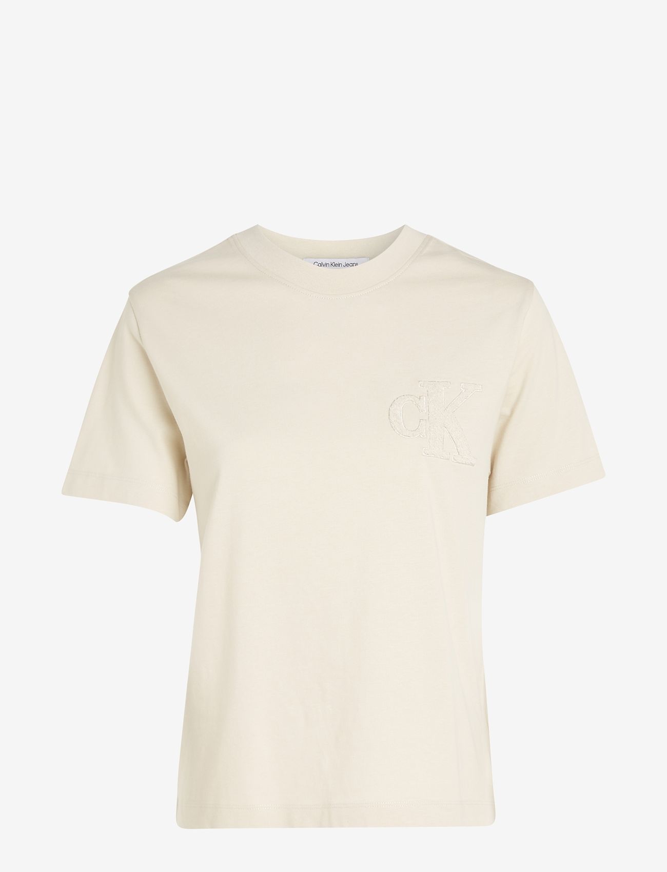 Calvin Klein Jeans - CHENILLE CK RELAXED TEE - t-shirts - eggshell - 0