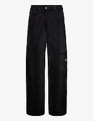 Calvin Klein Jeans - HIGH RISE CORDUROY PANT - spodnie cargo - ck black - 0