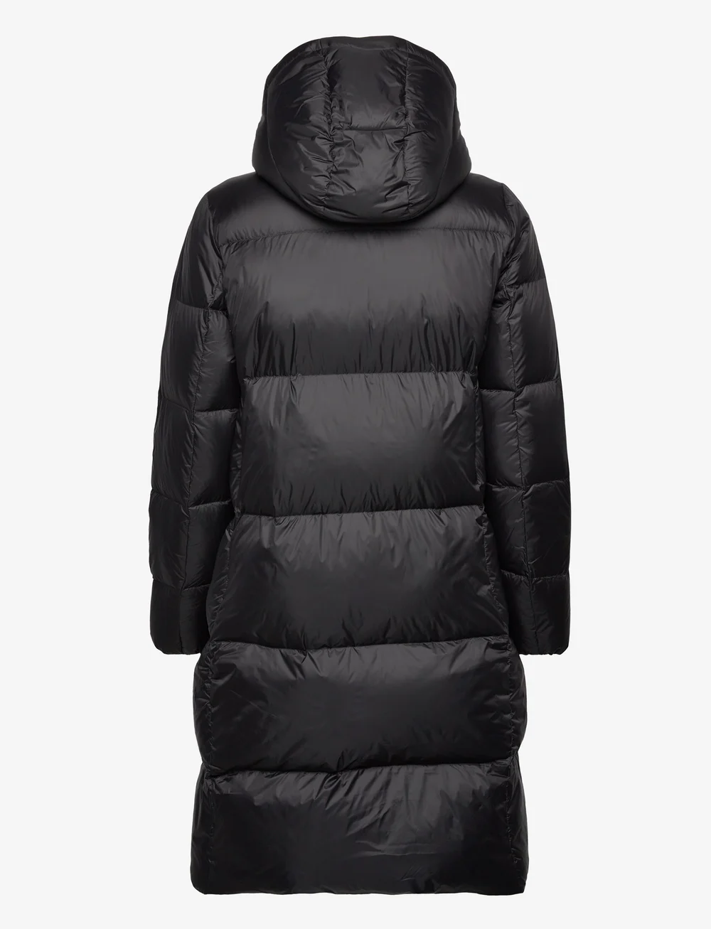 Calvin klein long hooded puffer jacket best sale