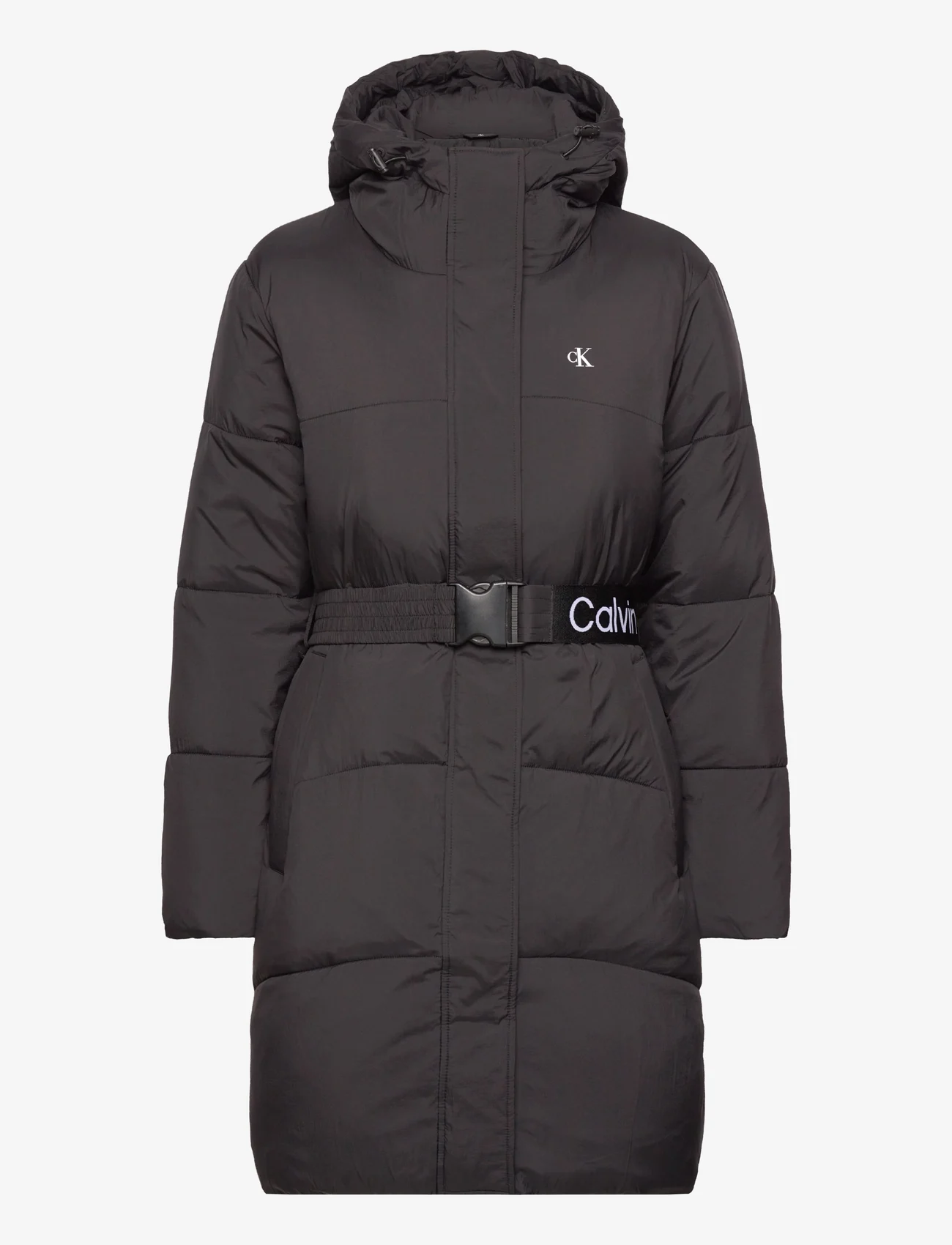 Calvin Klein Jeans - LOGO BELT LONG PUFFER - winter jackets - ck black - 0