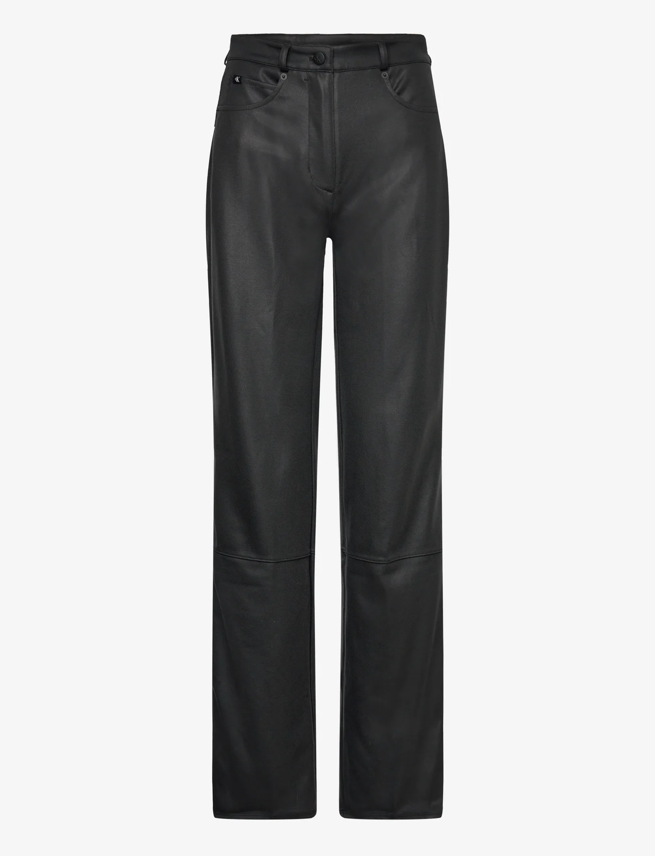 Calvin Klein Jeans - COATED MILANO HR STRAIGHT - leather trousers - ck black - 0