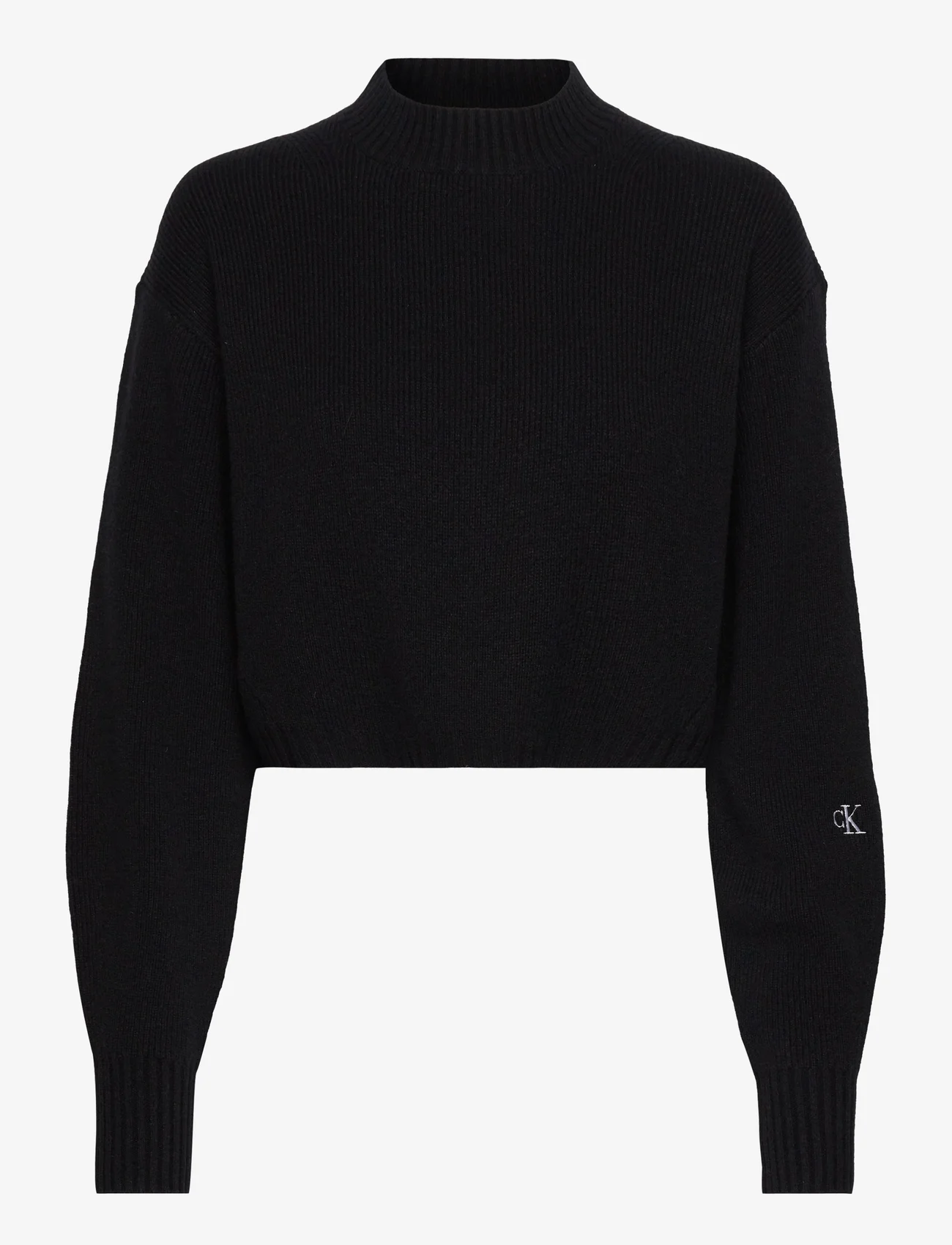 Calvin Klein Jeans - SHORT LAMBSWOOL SWEATER - gebreide truien - ck black - 0