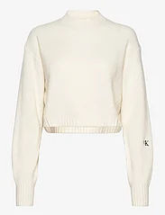 Calvin Klein Jeans - SHORT LAMBSWOOL SWEATER - neulepuserot - ivory - 0
