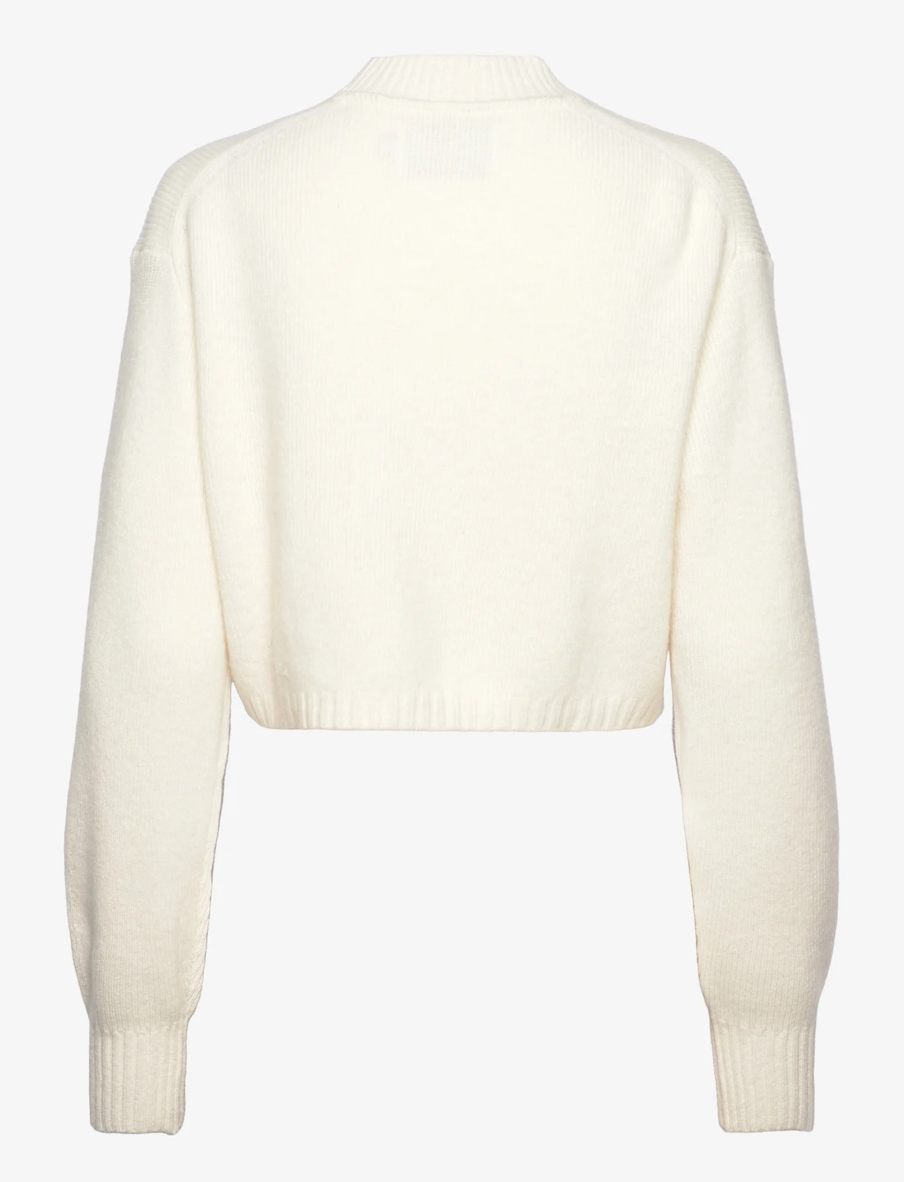 Calvin Klein Jeans - SHORT LAMBSWOOL SWEATER - trøjer - ivory - 1