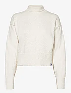 BOUCLE HIGH NECK SWEATER - IVORY