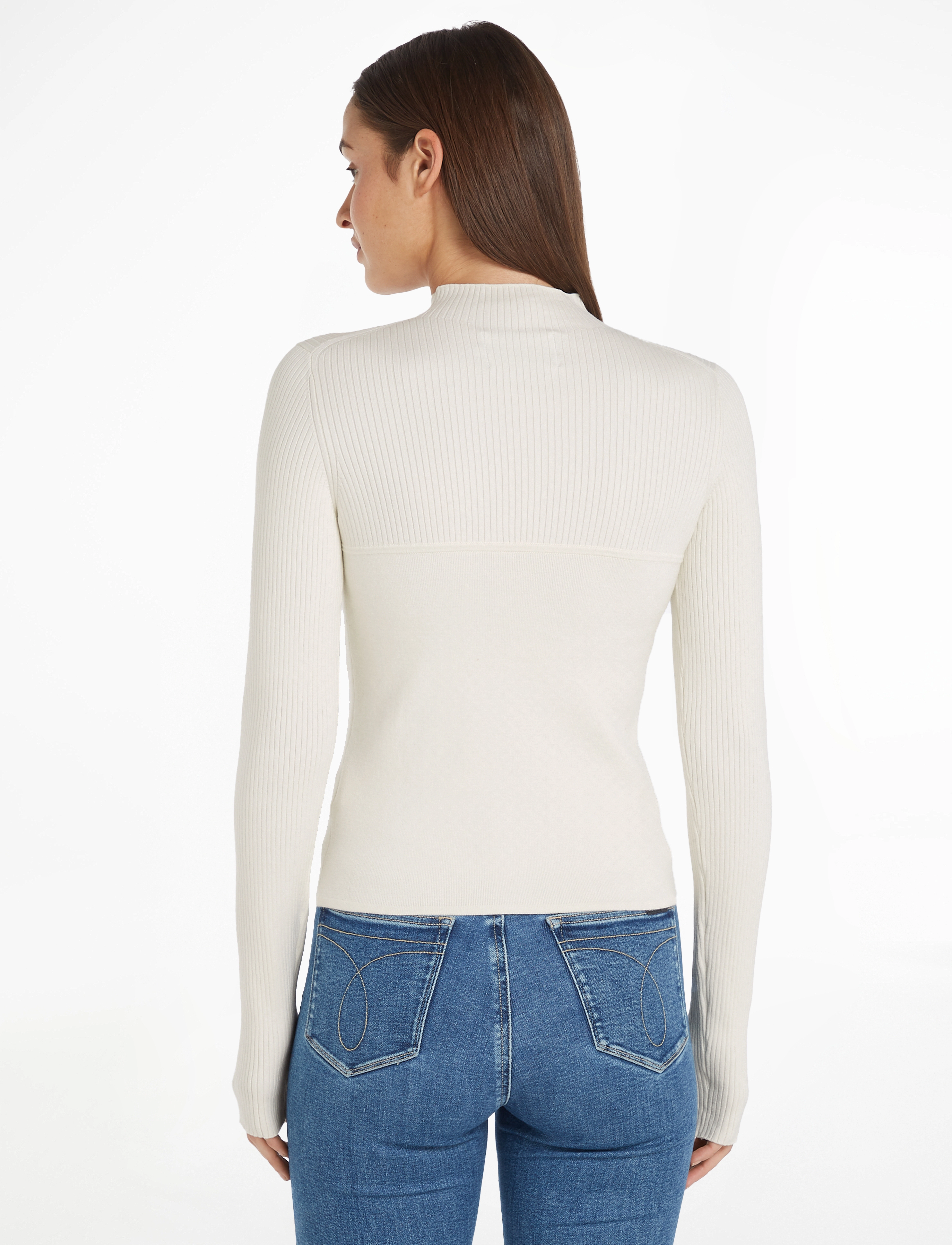 Calvin Klein Jeans - CORSET  DETAIL SWEATER - ivory - 2