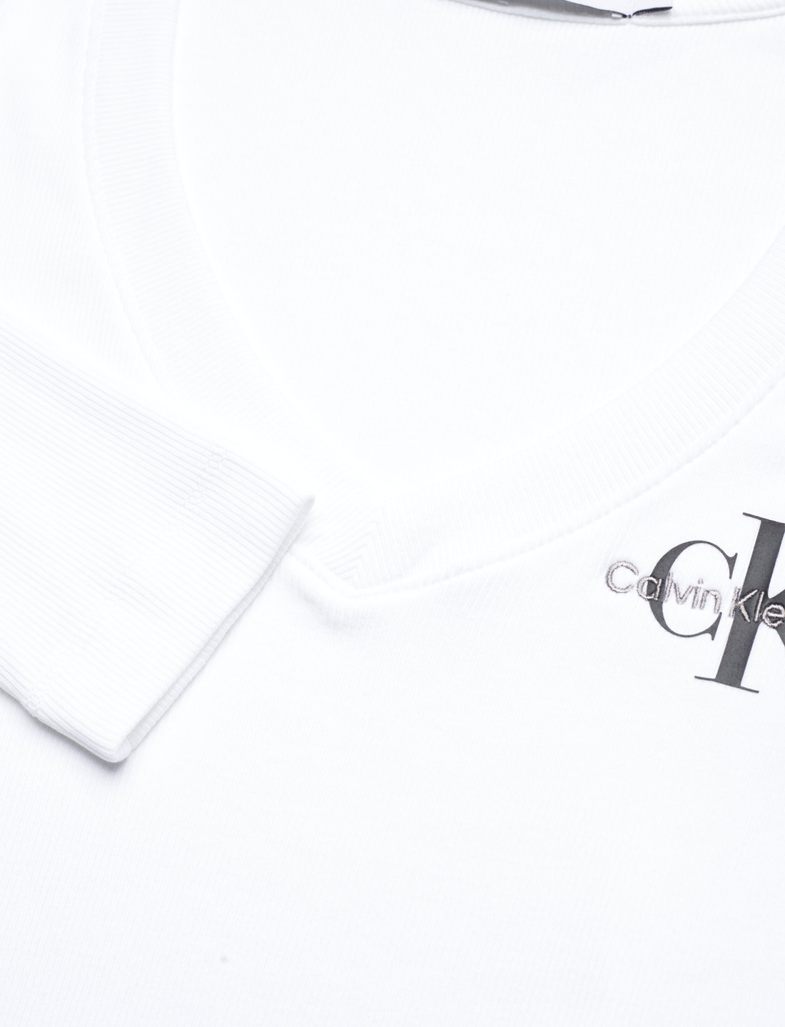 Calvin Klein Jeans Rib V-neck Monologo Long Sleeve - Long-sleeved tops