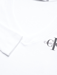 Calvin Klein Jeans - RIB V-NECK MONOLOGO LONG SLEEVE - langärmlige tops - bright white - 2