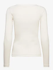 Calvin Klein Jeans - RIB V-NECK MONOLOGO LONG SLEEVE - langärmlige tops - ivory - 1