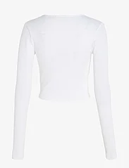 Calvin Klein Jeans - SPLIT COLLAR RIB LONG SLEEVE - navel shirts - bright white - 1