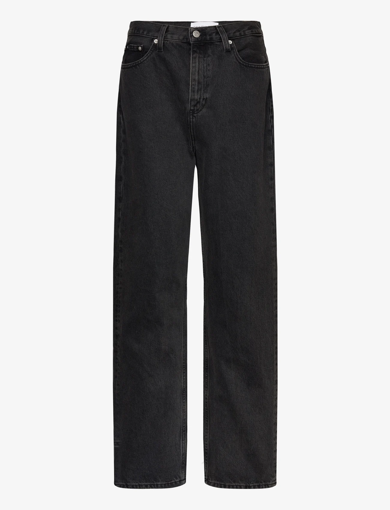 Calvin Klein Jeans - HIGH RISE STRAIGHT - tiesaus kirpimo džinsai - denim black - 0