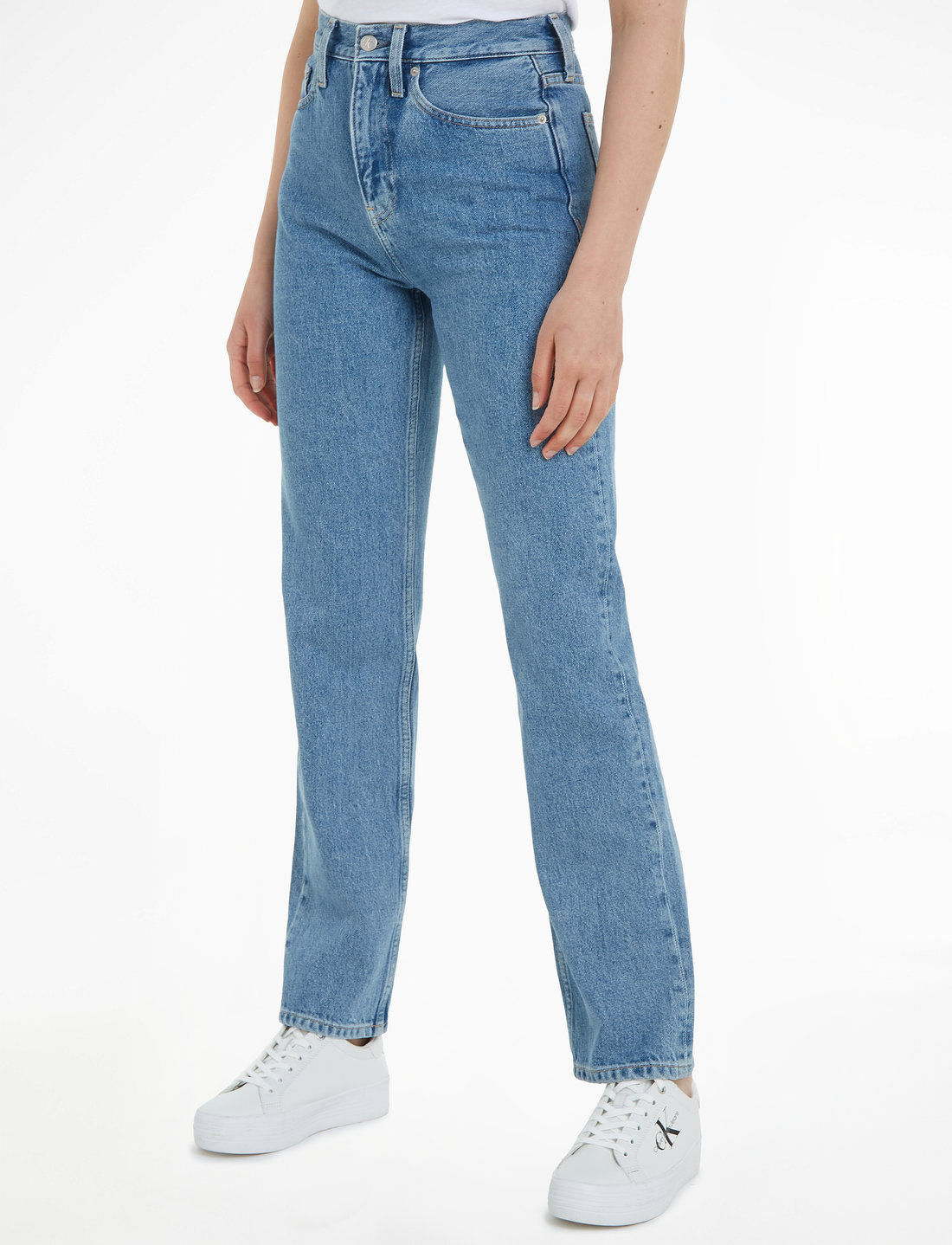 Calvin klein high rise online straight leg jeans