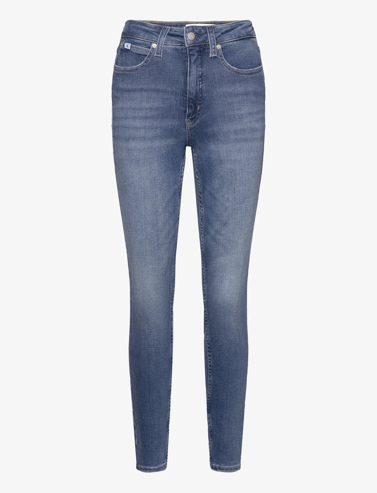 Calvin Klein Jeans - HIGH RISE SUPER SKINNY ANKLE - džinsa bikses ar šaurām starām - denim medium - 0