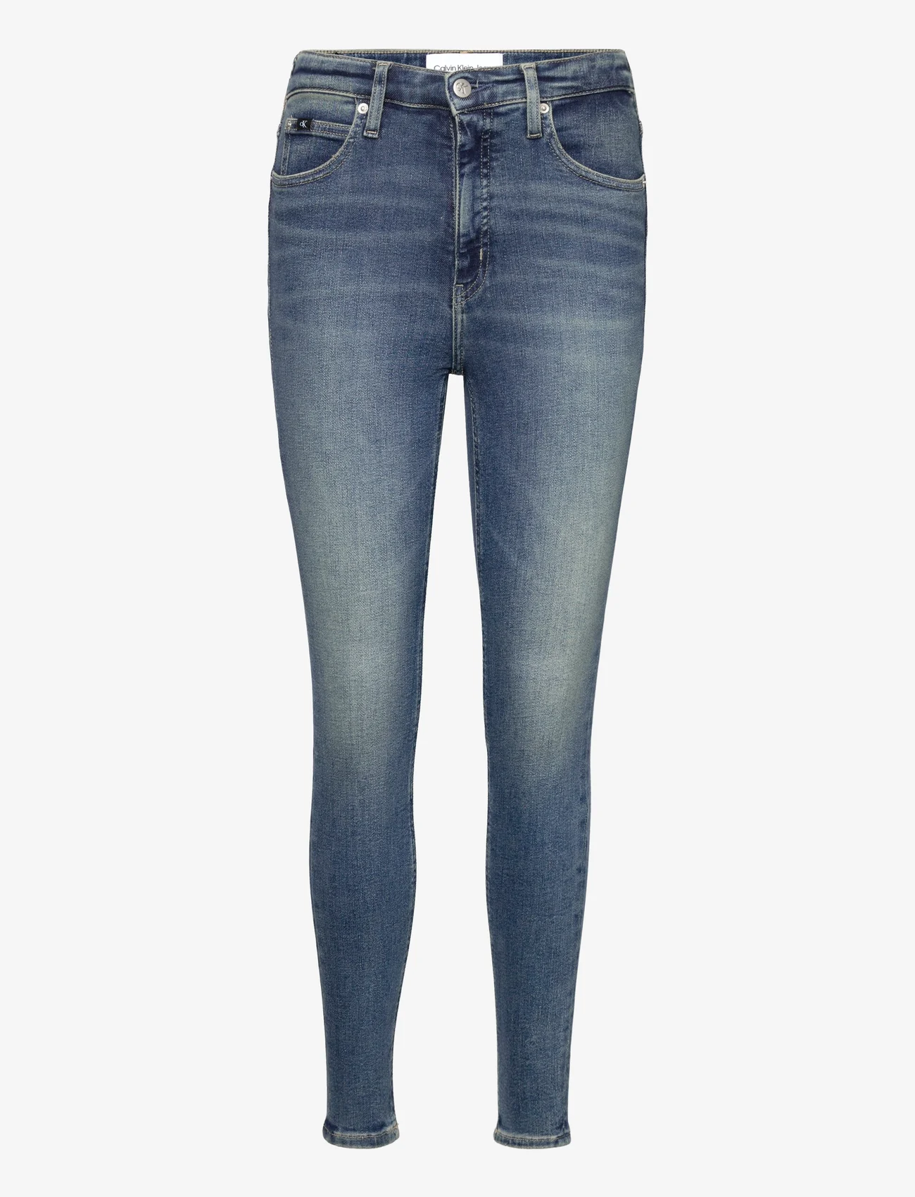 Calvin Klein Jeans - HIGH RISE SUPER SKINNY ANKLE - džinsa bikses ar šaurām starām - denim medium - 0