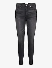Calvin Klein Jeans - HIGH RISE SUPER SKINNY ANKLE - siaurėjantys džinsai - denim black - 0