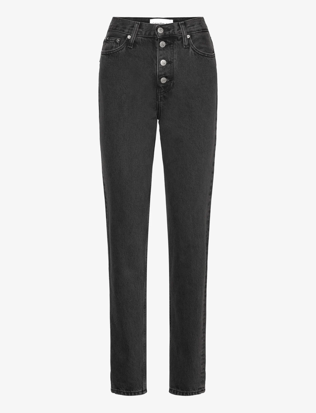 Calvin Klein Jeans - MOM JEAN - mom stila džinsa bikses - denim black - 0