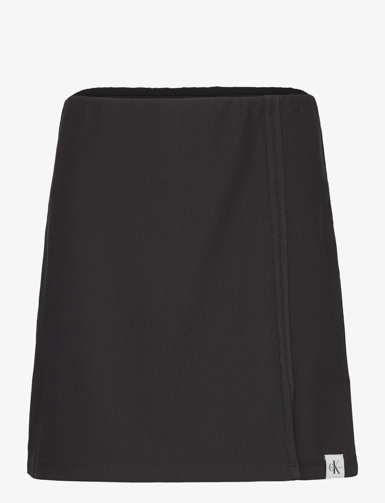 Calvin Klein Jeans - TAB SPLIT RIB MIDI SKIRT - midi skirts - ck black - 0