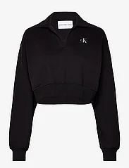 Calvin Klein Jeans - LABEL POLO COLLAR SWEATSHIRT - sweatshirts - ck black - 0