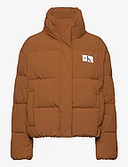 DOWN SOFT TOUCH LABEL PUFFER - FUDGE BROWN