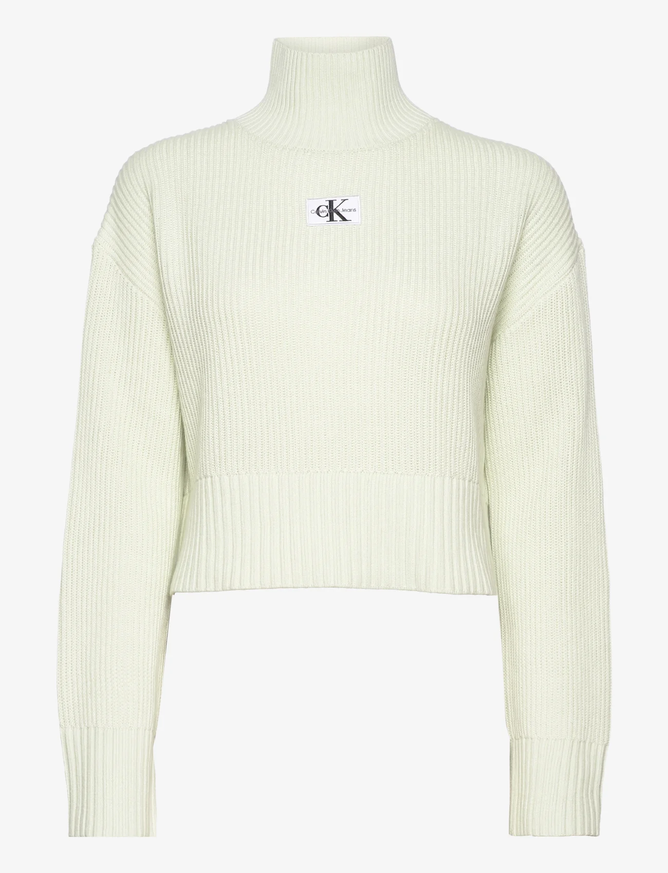 Calvin Klein Jeans - LABEL CHUNKY SWEATER - rollkragenpullover - canary green - 0