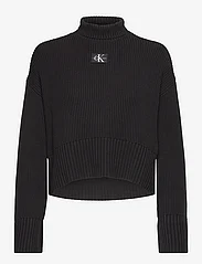 Calvin Klein Jeans - LABEL CHUNKY SWEATER - rollkragenpullover - ck black - 0