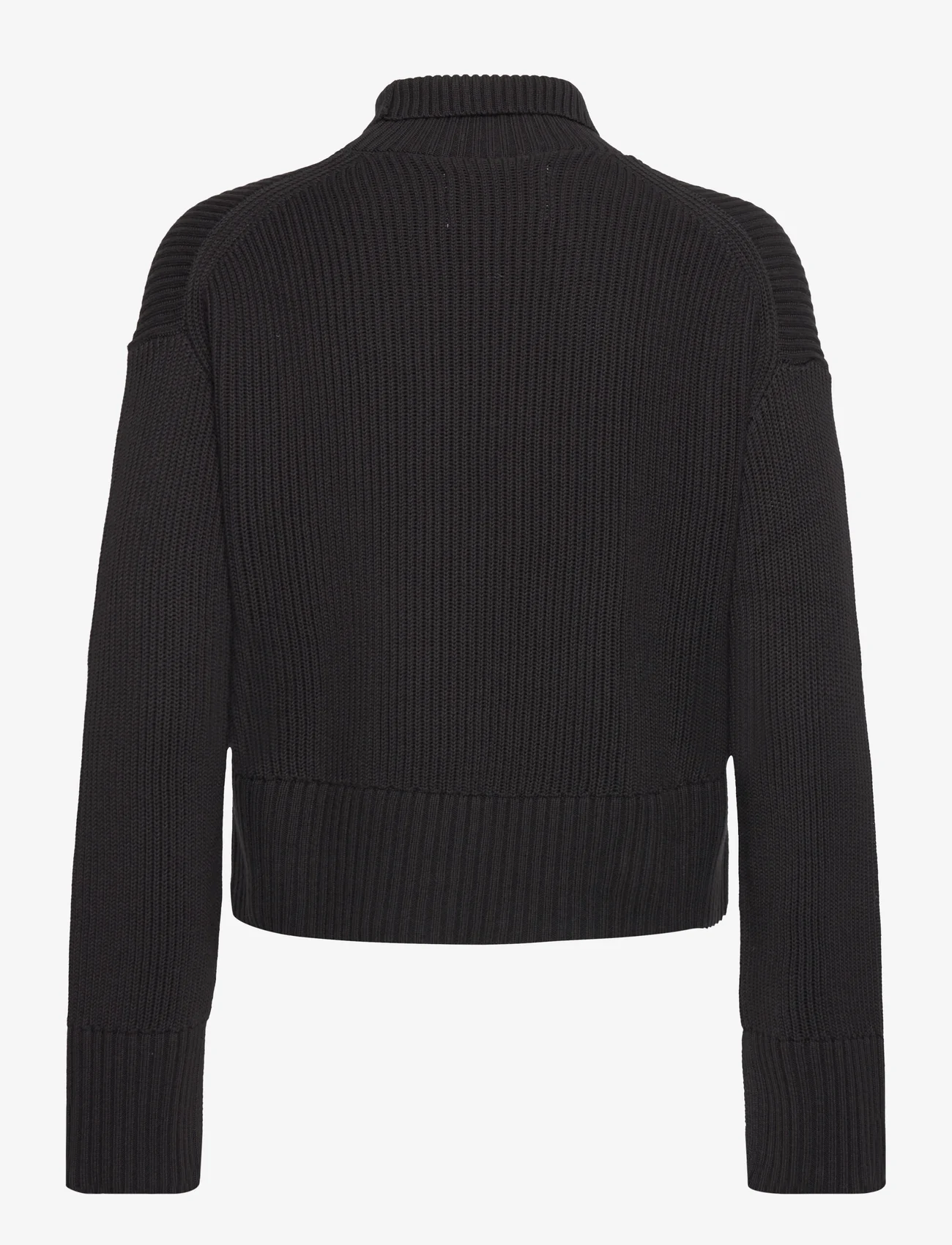 Calvin Klein Jeans - LABEL CHUNKY SWEATER - megztiniai su aukšta apykakle - ck black - 1