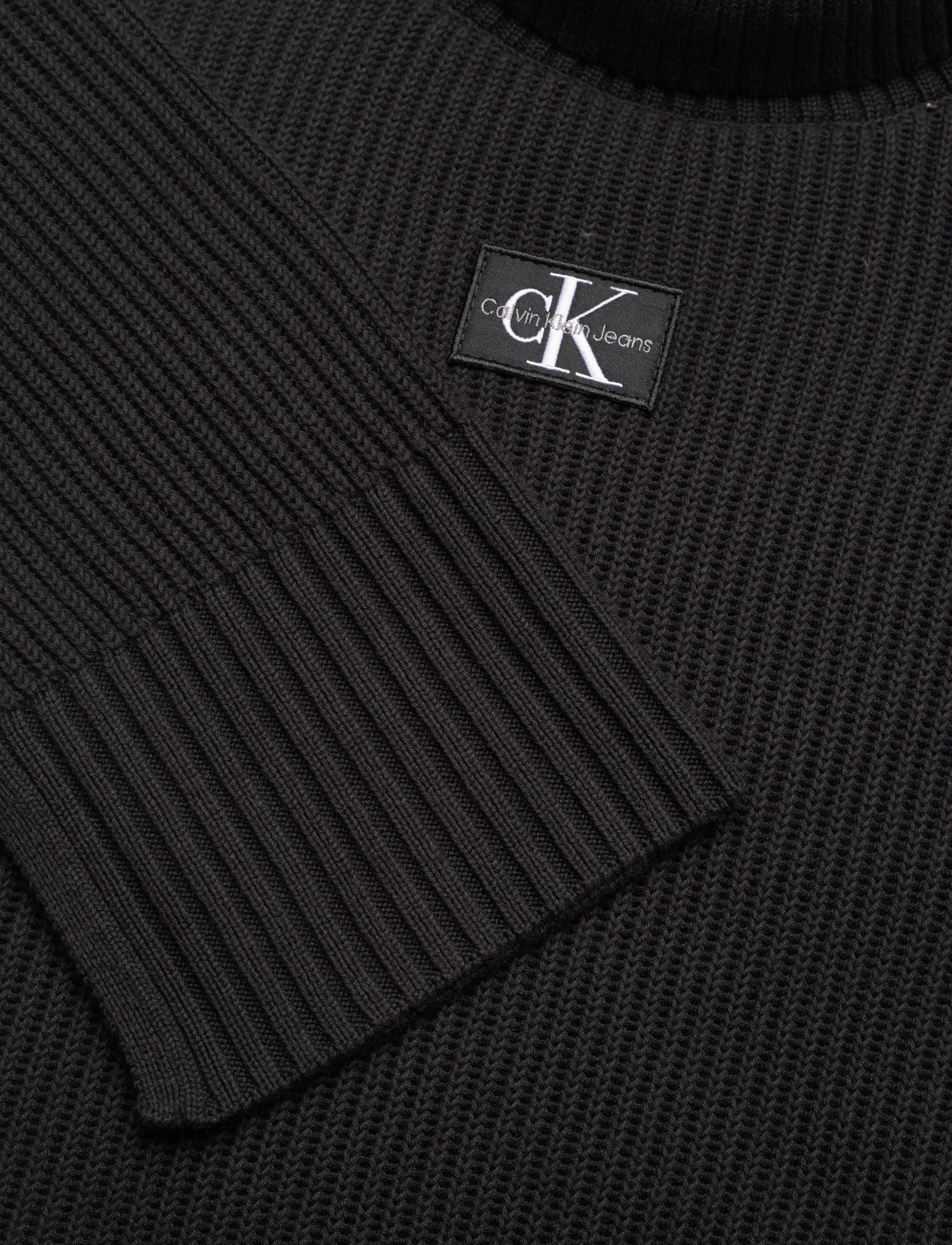 Calvin Klein Jeans - LABEL CHUNKY SWEATER - ck black - 2