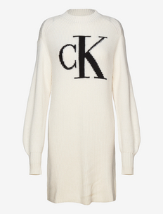 CK INTARSIA LOOSE SWEATER DRESS, Calvin Klein Jeans