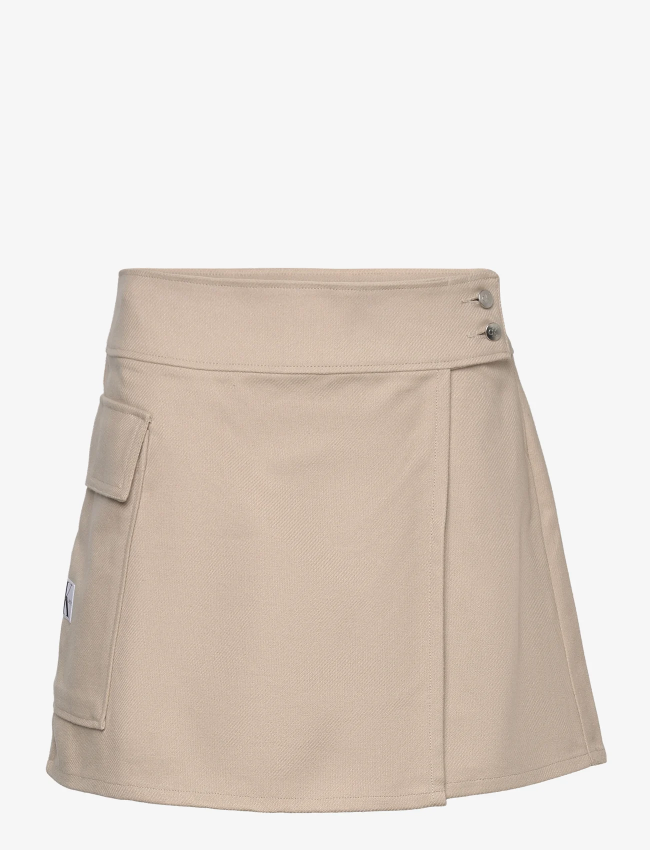 Calvin Klein Jeans - FLANNEL WRAP SKIRT - short skirts - plaza taupe - 0