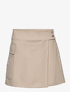 FLANNEL WRAP SKIRT - PLAZA TAUPE
