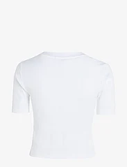 Calvin Klein Jeans - WOVEN LABEL RIB V-NECK TEE - t-shirts & topper - bright white - 1