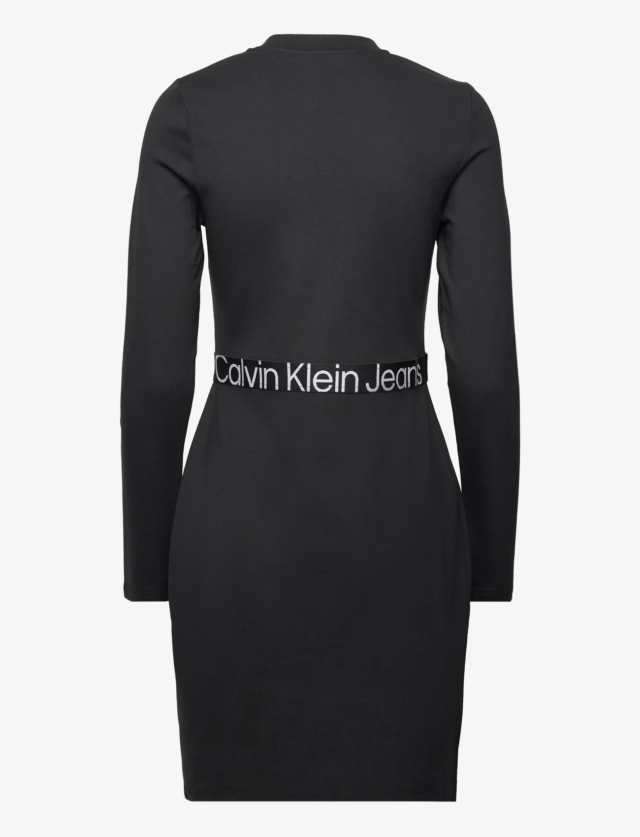 Calvin Klein Jeans - LOGO ELASTIC MILANO LS DRESS - bodycon dresses - ck black - 1