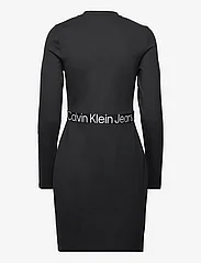 Calvin Klein Jeans - LOGO ELASTIC MILANO LS DRESS - fodralklänningar - ck black - 1