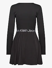 Calvin Klein Jeans - LOGO ELASTIC LONG SLEEVE DRESS - midikjoler - ck black - 1