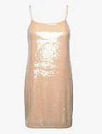 SEQUINS DRESS - FROSTED ALMOND