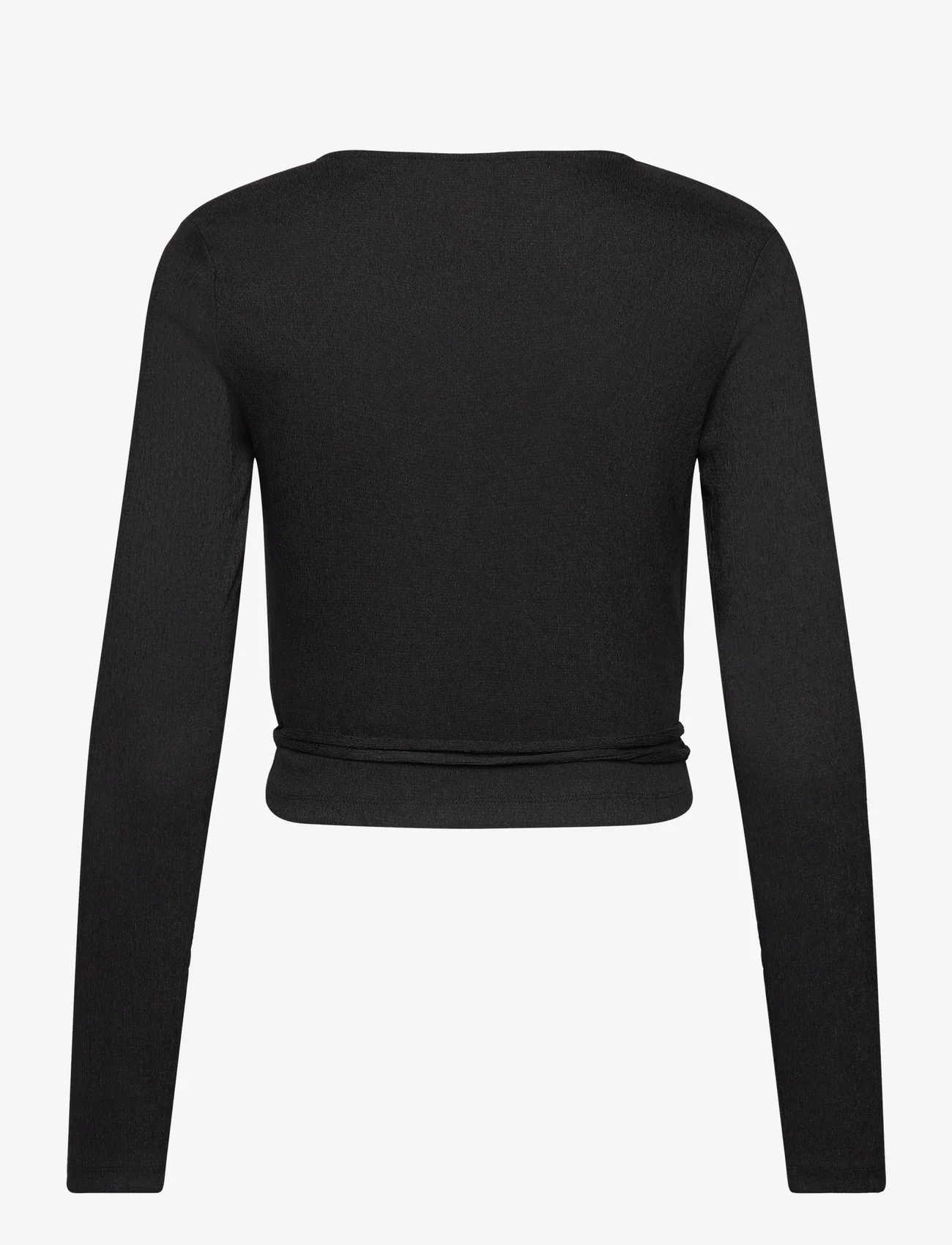 Calvin Klein Jeans - FRONT SPLIT WRAP LS TOP - juhlatopit - ck black - 1