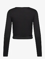 Calvin Klein Jeans - FRONT SPLIT WRAP LS TOP - ballīšu topi - ck black - 1