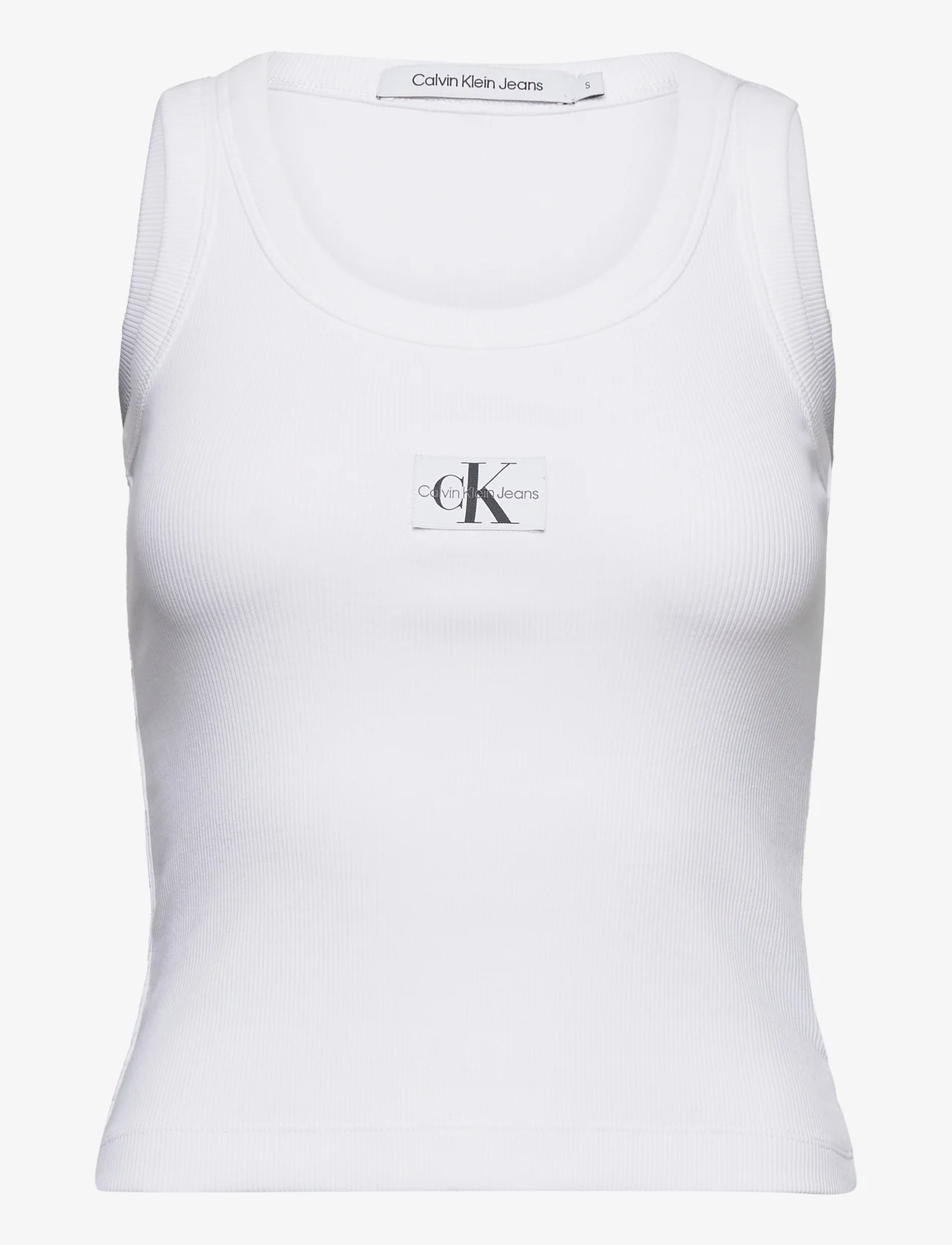 Calvin Klein Jeans - WOVEN LABEL RIB TANK TOP - lowest prices - bright white - 0