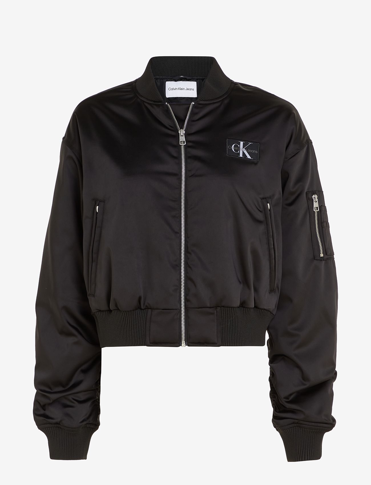 Calvin Klein Jeans - SATIN BOMBER - spring jackets - ck black - 0