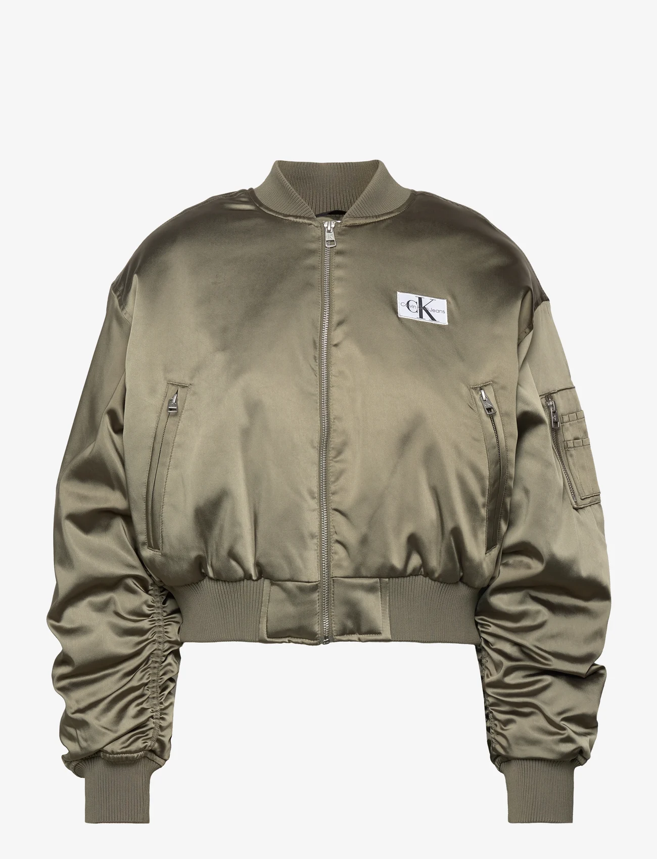 Calvin Klein Jeans - SATIN BOMBER - spring jackets - dusty olive - 0