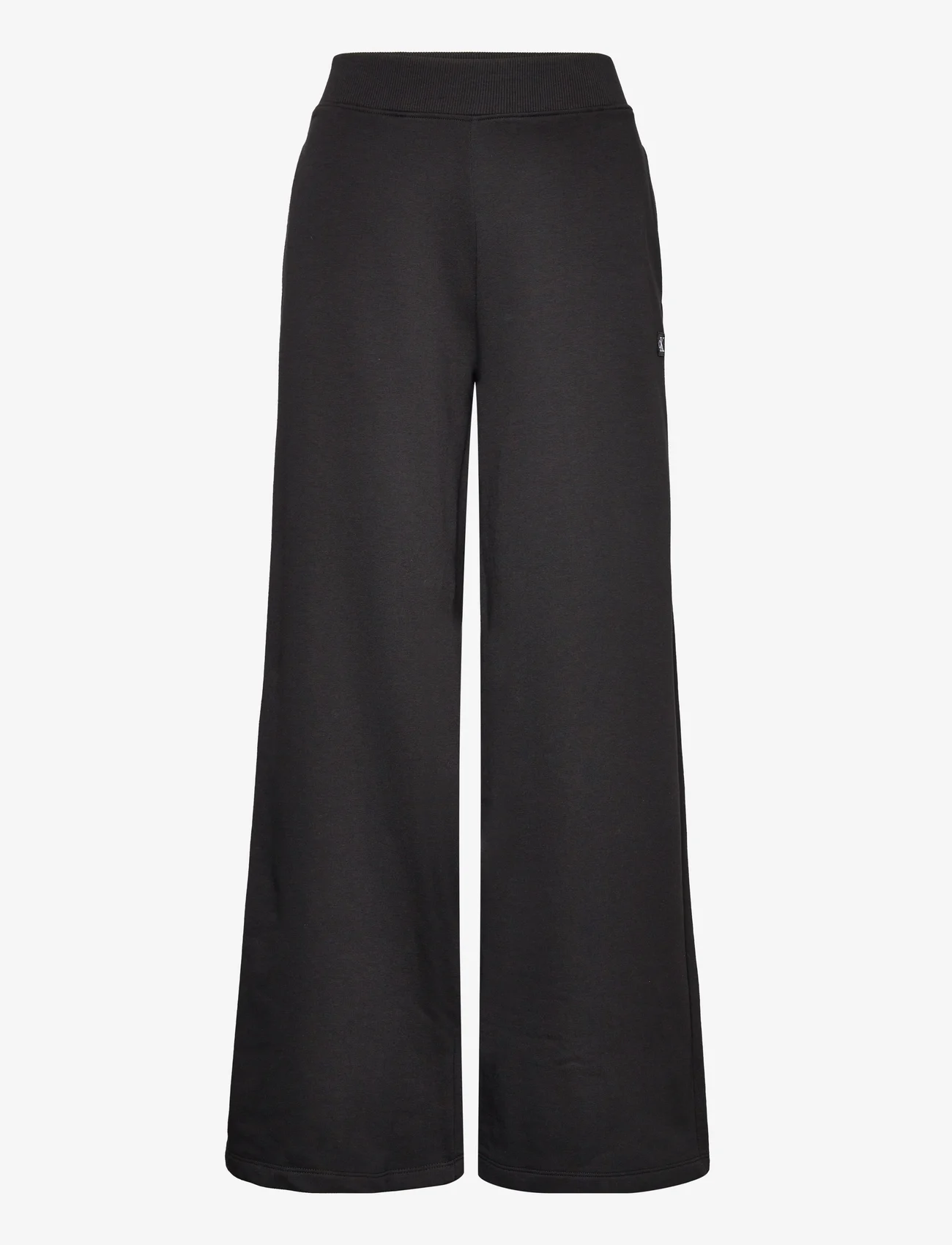 Calvin Klein Jeans - CK EMBRO BADGE KNIT PANT - plačios kelnės - ck black - 0