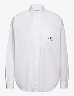 WOVEN LABEL RELAXED SHIRT - BRIGHT WHITE