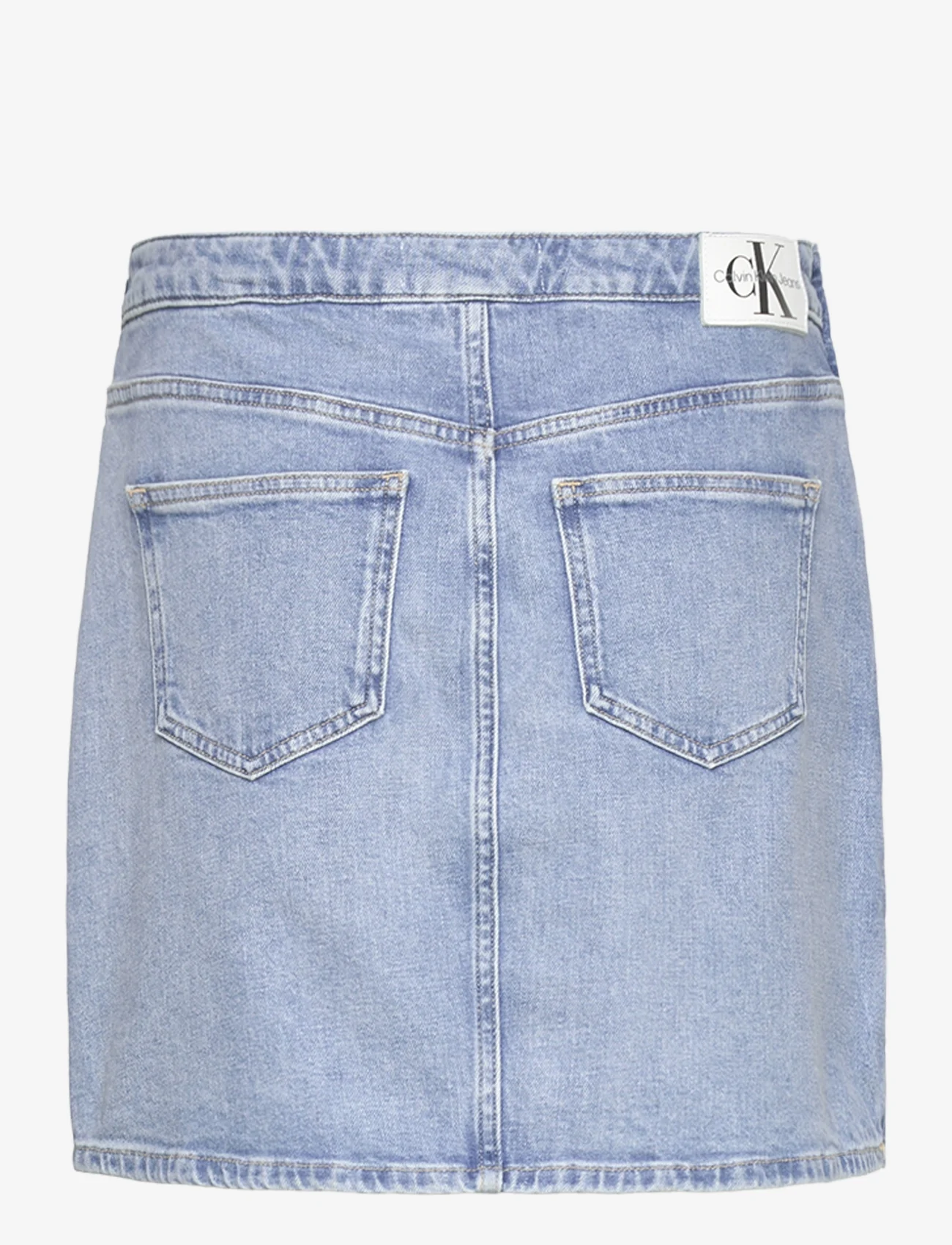 Calvin Klein Jeans - BUCKLE WRAP A-LINE DENIM SKIRT - wikkelrokken - denim light - 1