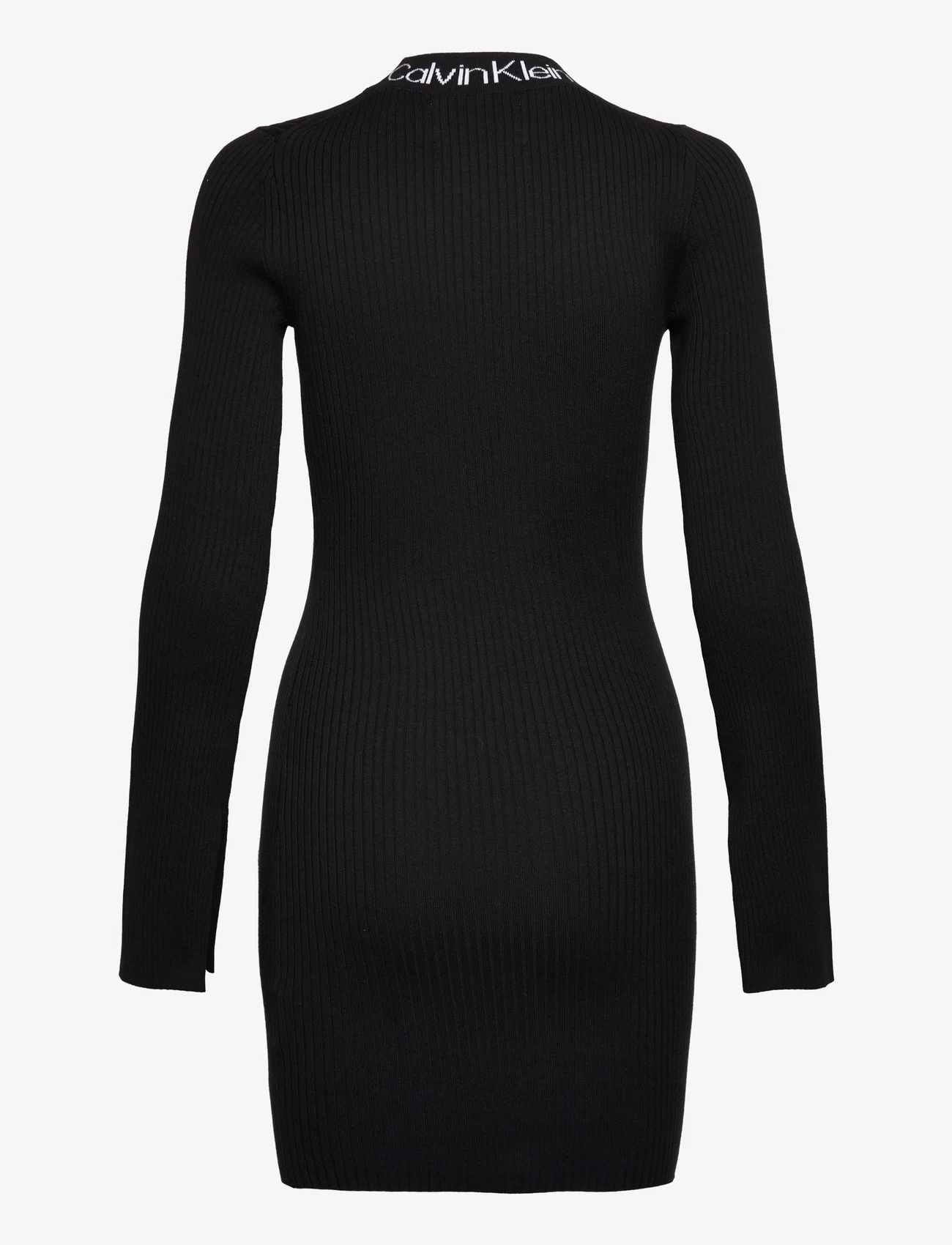 Calvin Klein Jeans - LOGO INTARSIA SWEATER DRESS - bodycon dresses - ck black - 1