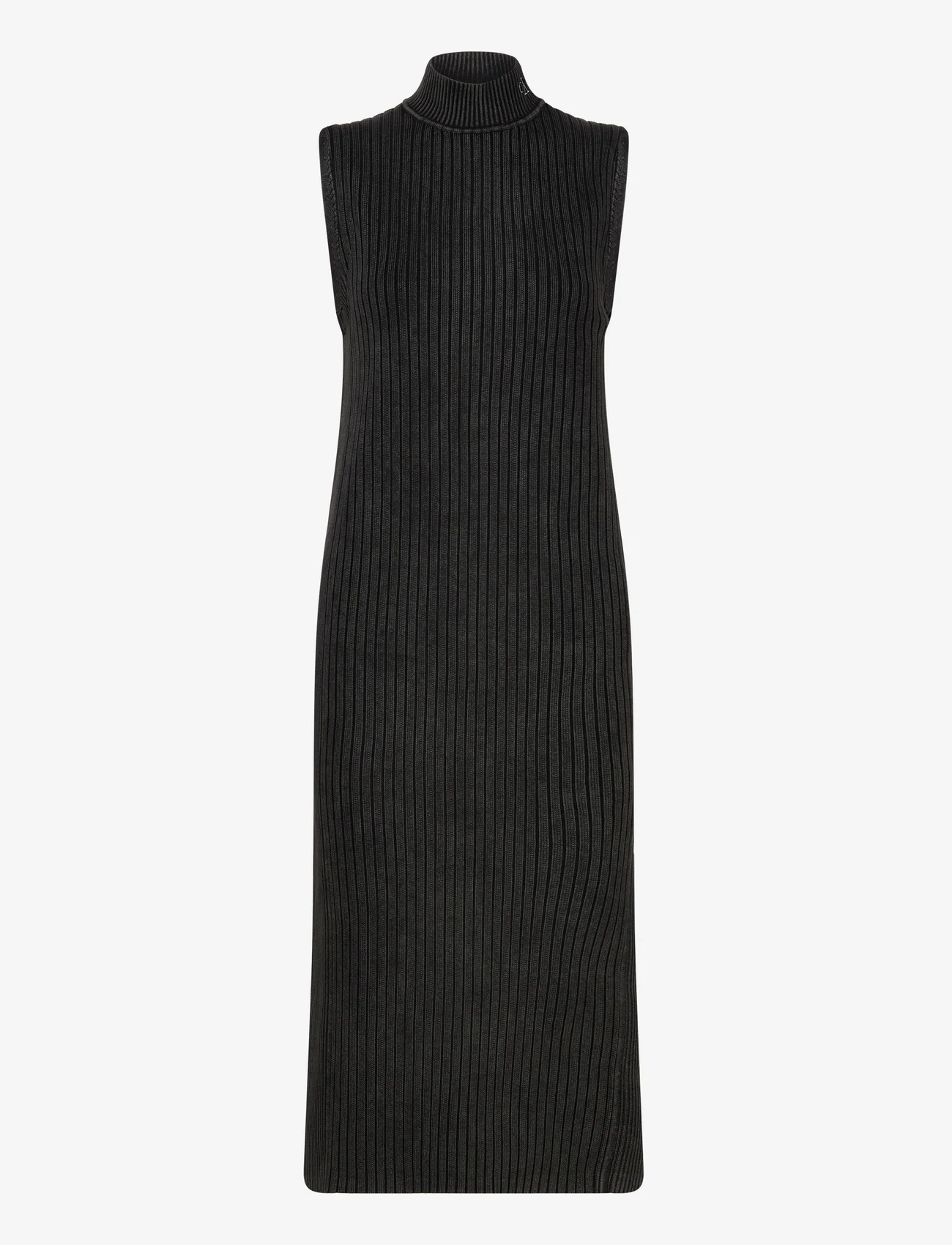 Calvin Klein Jeans - WASHED LONG SWEATER DRESS - stickade klänningar - ck black - 0