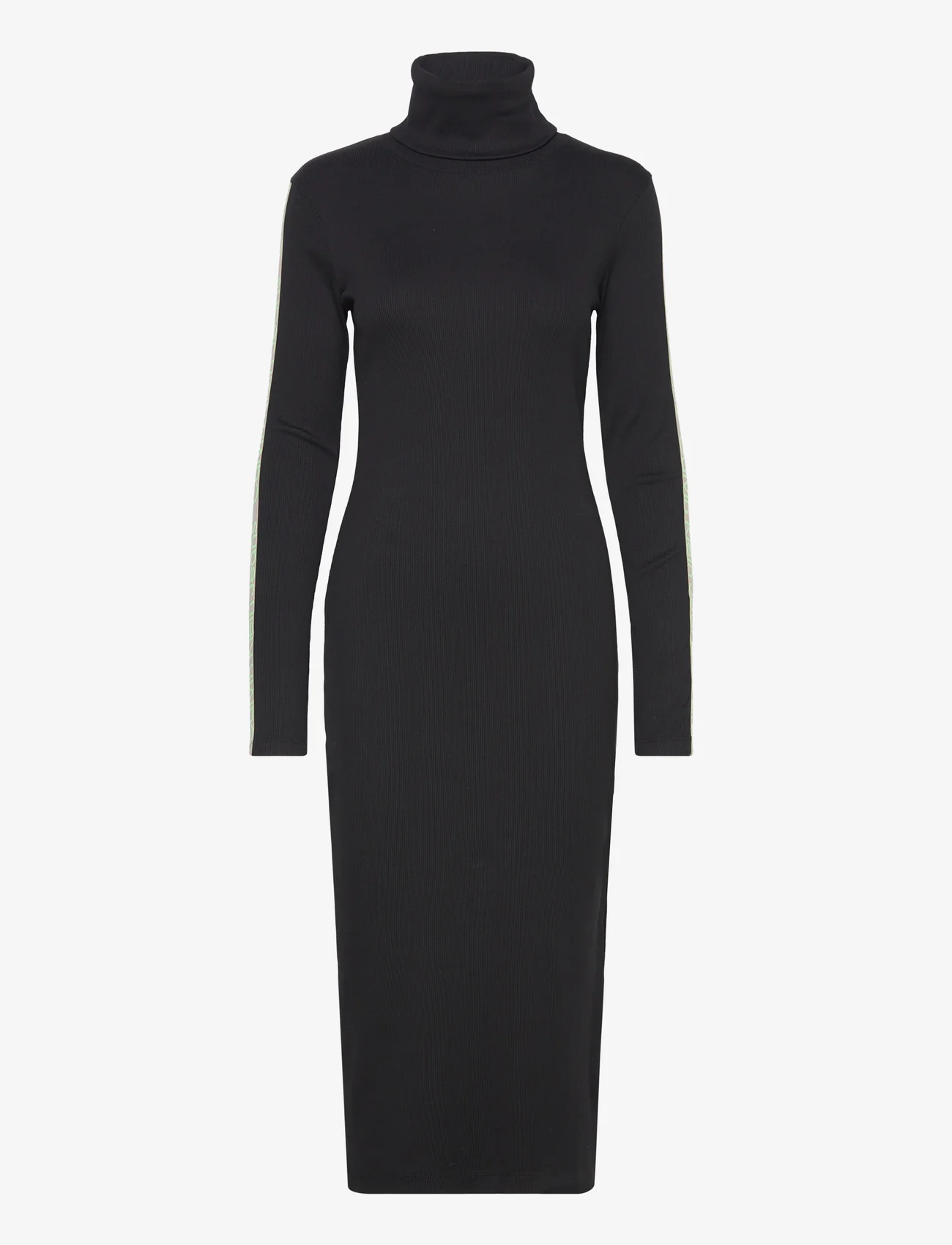 Calvin Klein Jeans - LOGO ELASTIC RIB LONG DRESS - tettsittende kjoler - ck black - 0